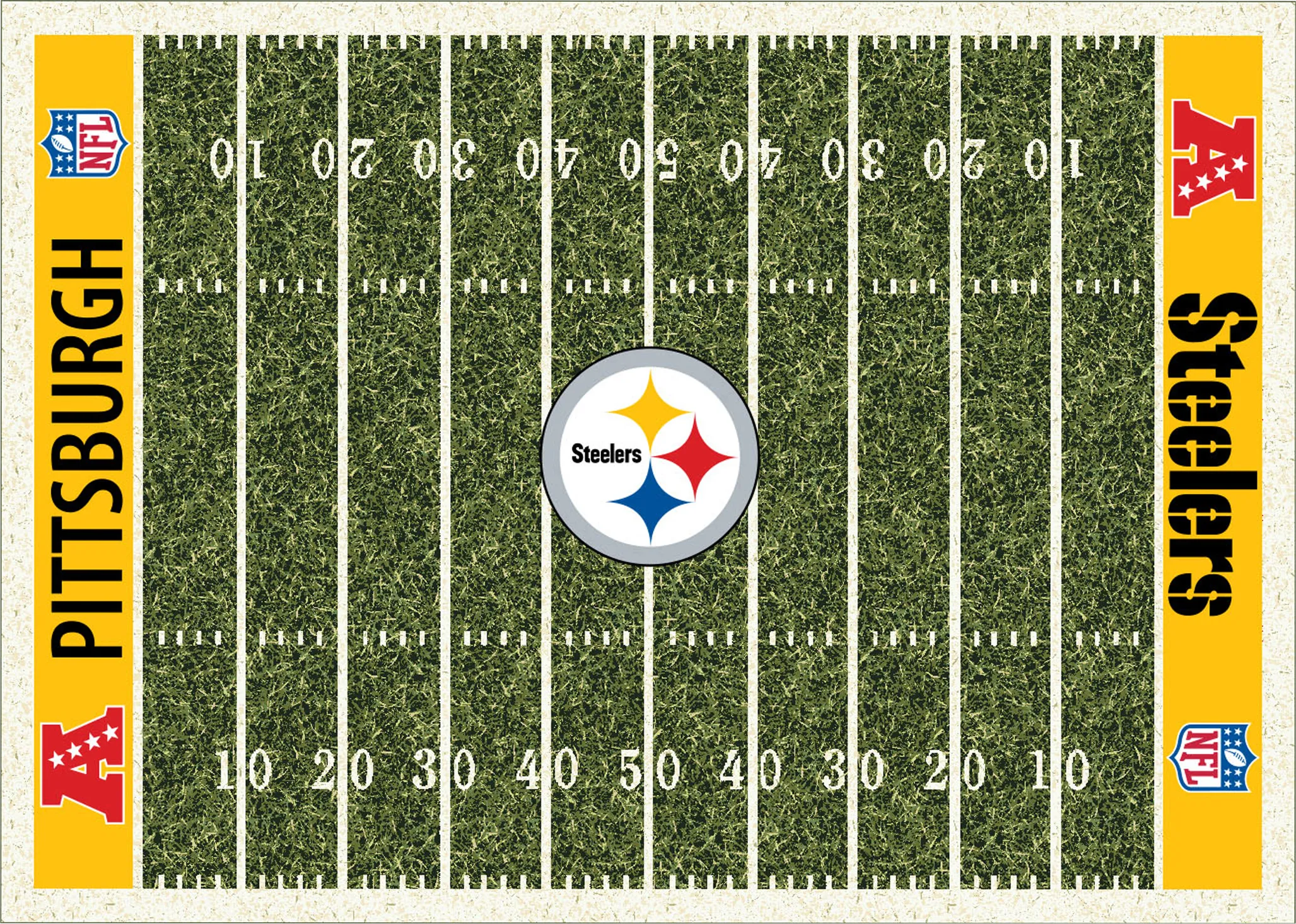 Pittsburgh Steelers Green 4' x 6' Rug
