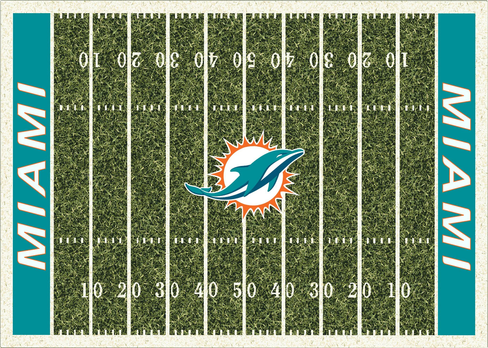 Miami Dolphins Green 4' x 6' Rug - Thumbnail - Image 1