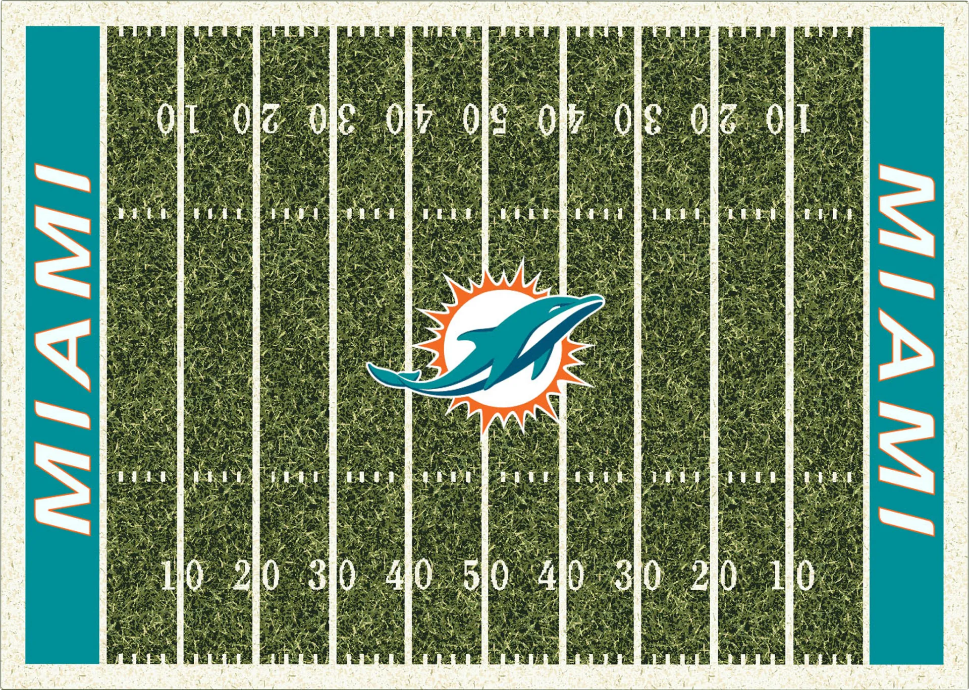 Miami Dolphins Green 4' x 6' Rug - Image 1