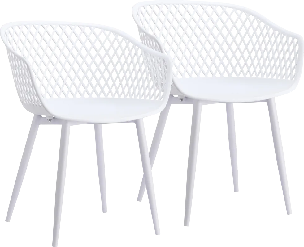 Auraria White Outdoor Arm Chair, Set of 2