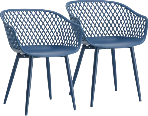 Auraria Blue Outdoor Arm Chair, Set of 2