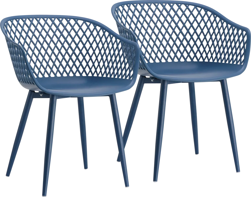 Auraria Blue Outdoor Arm Chair, Set of 2