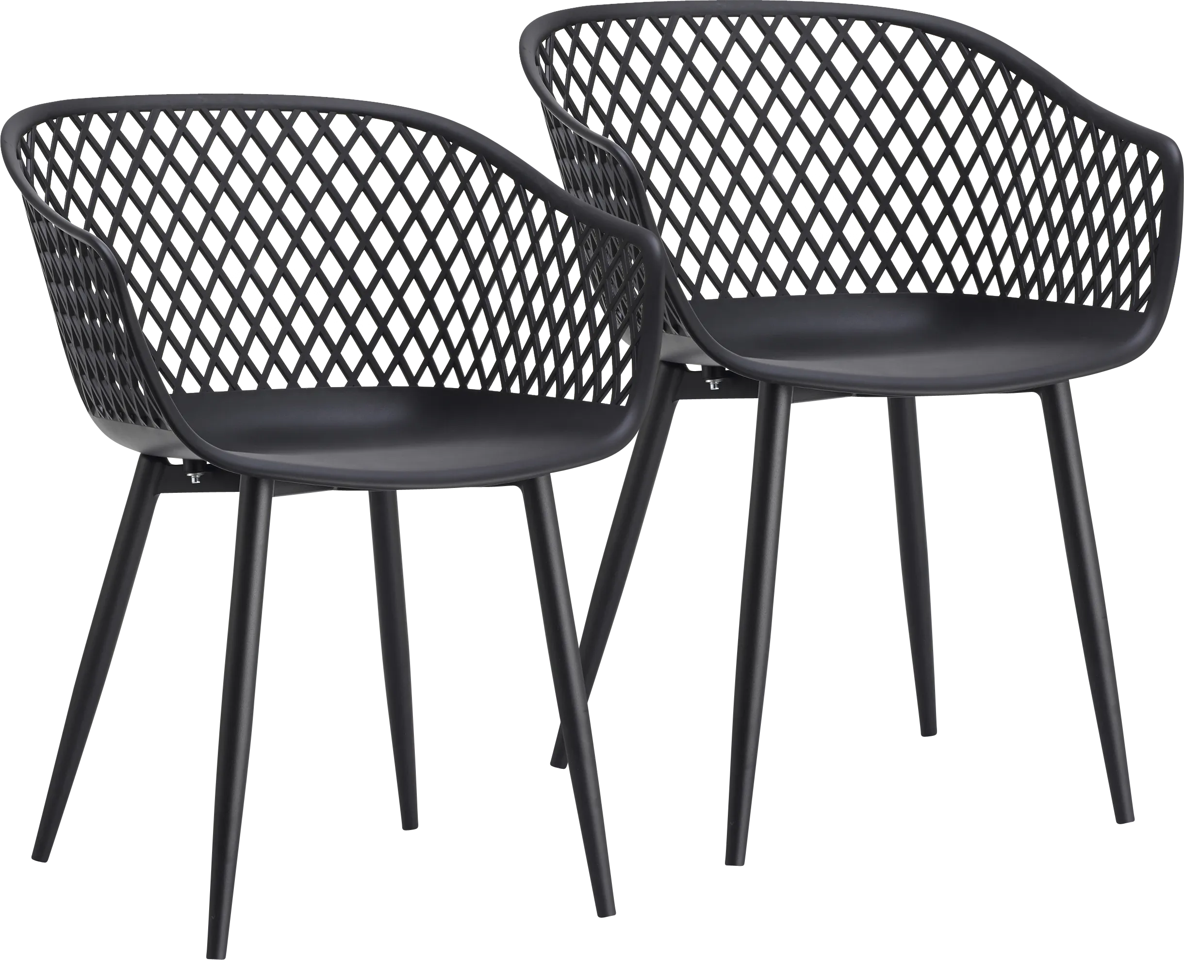 Auraria Black Outdoor Arm Chair, Set of 2 - Thumbnail - Image 1