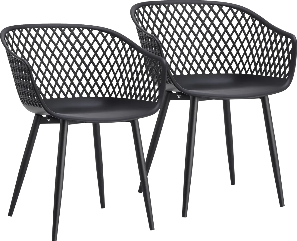 Auraria Black Outdoor Arm Chair, Set of 2