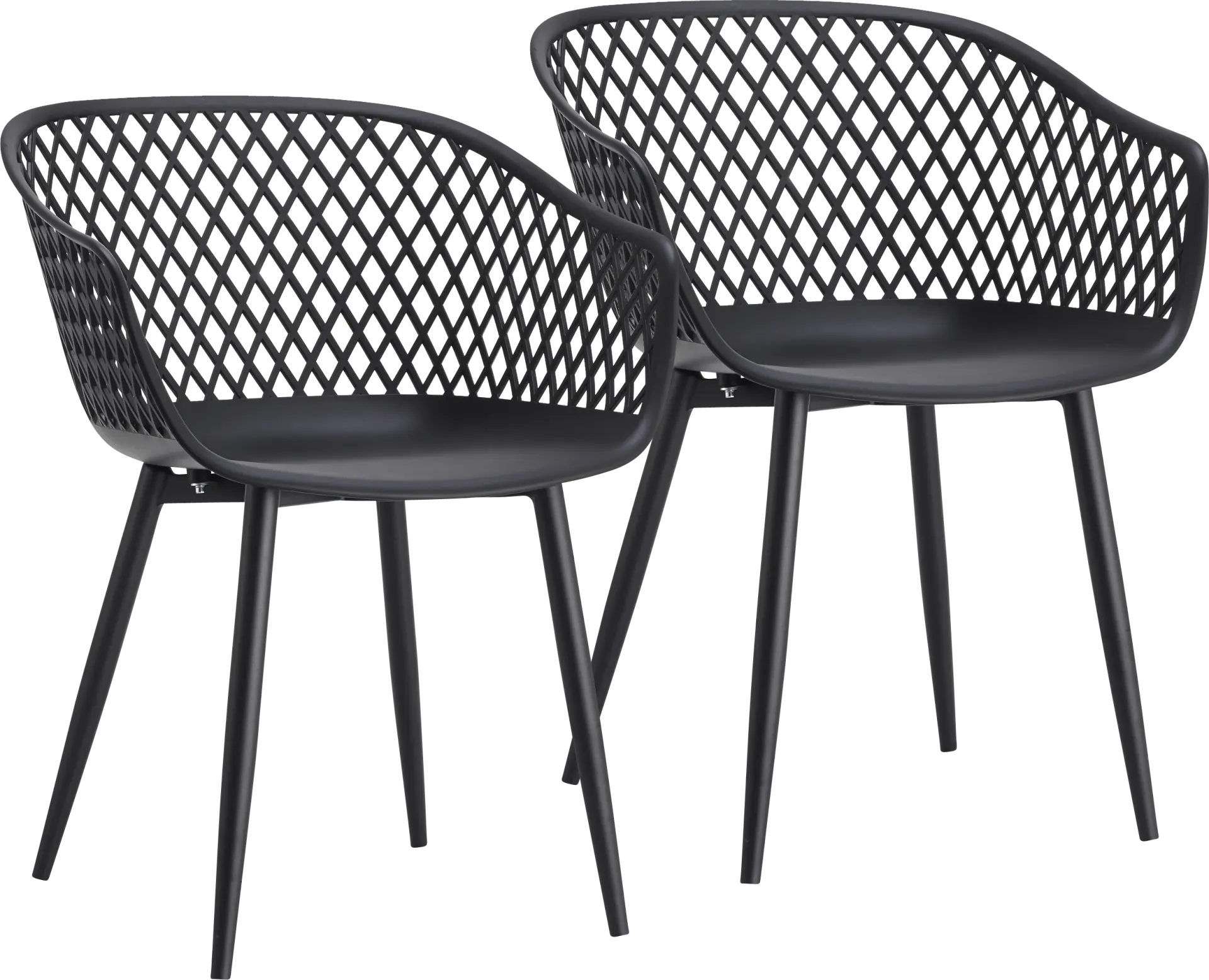 Auraria Black Outdoor Arm Chair, Set of 2