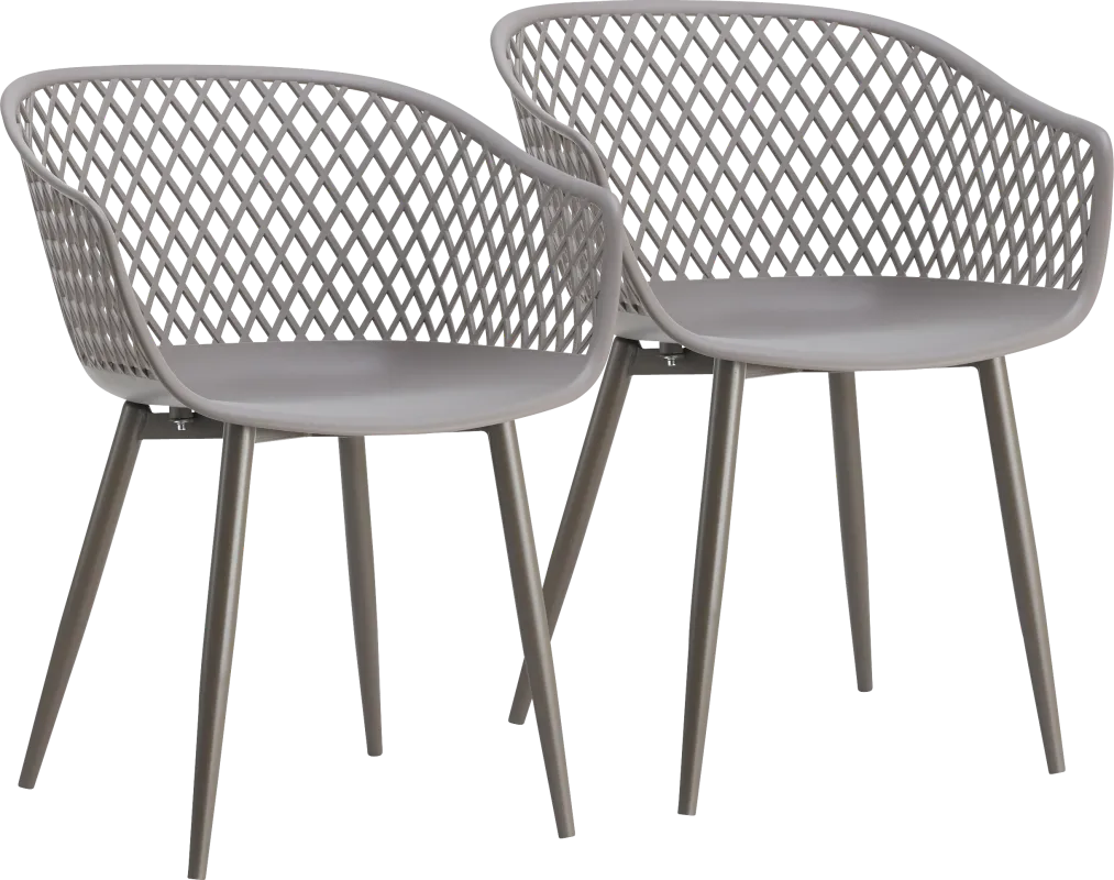 Auraria Gray Outdoor Arm Chair, Set of 2
