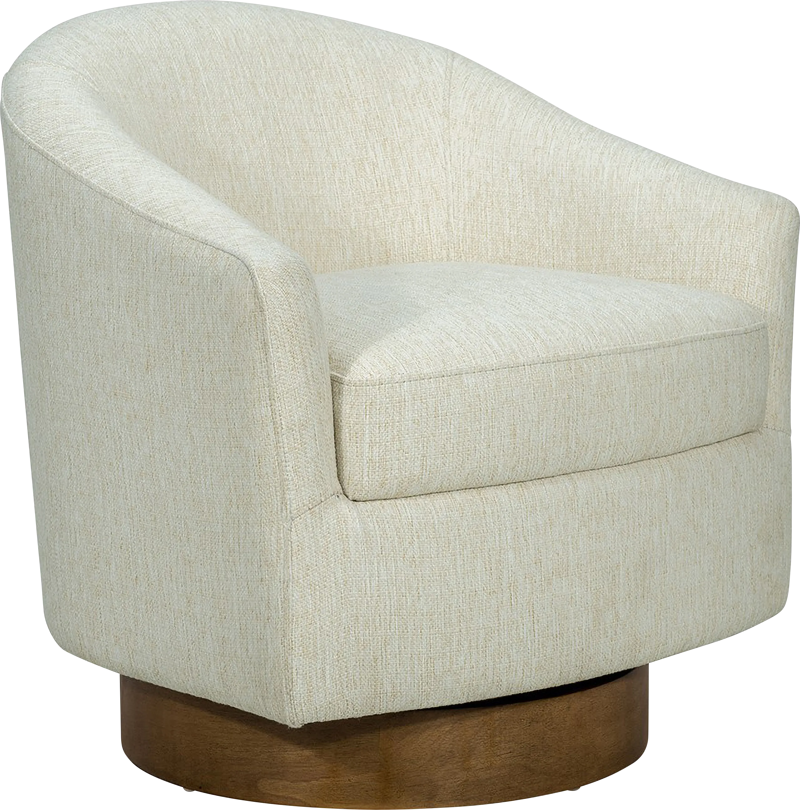 Beback Cream Swivel Accent Chair - Thumbnail - Image 1