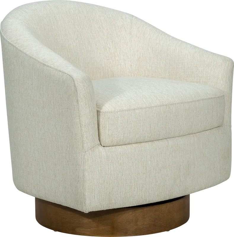 Beback Cream Swivel Accent Chair