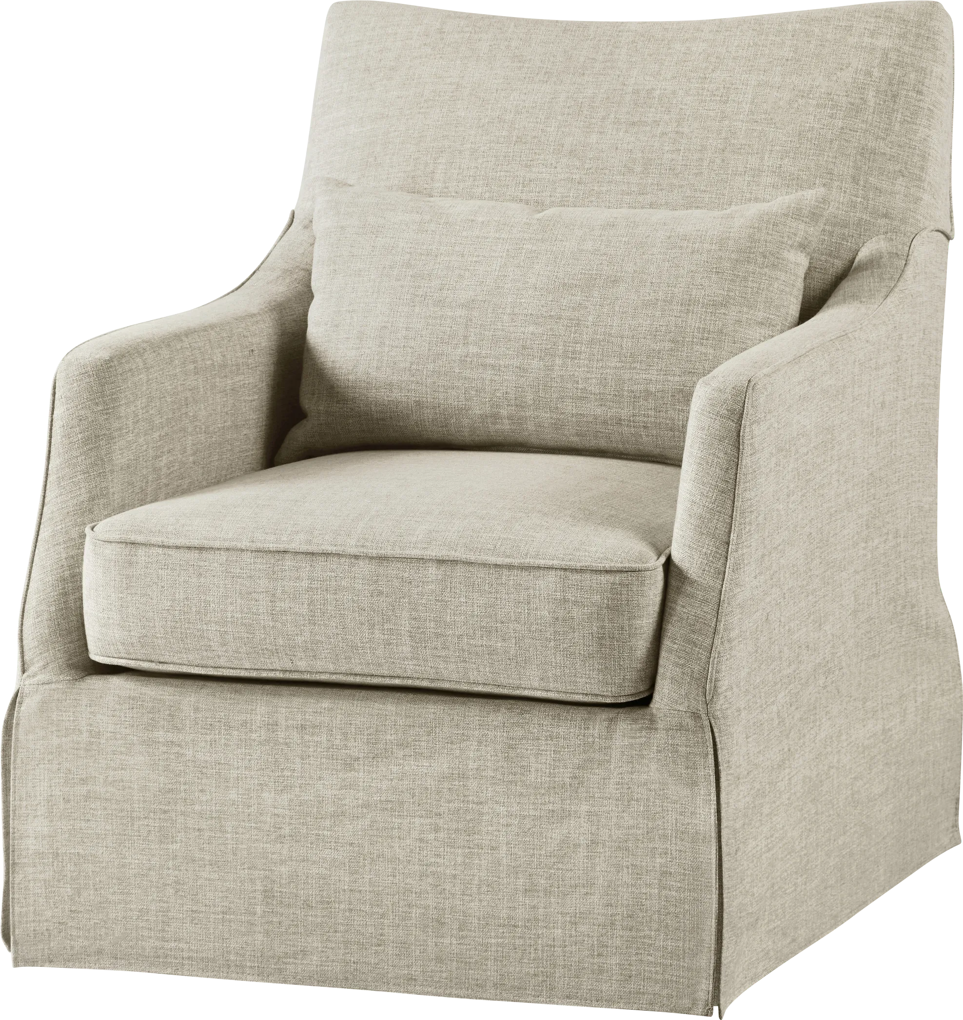 Raynaldo Beige Swivel Accent Chair - Thumbnail - Image 1
