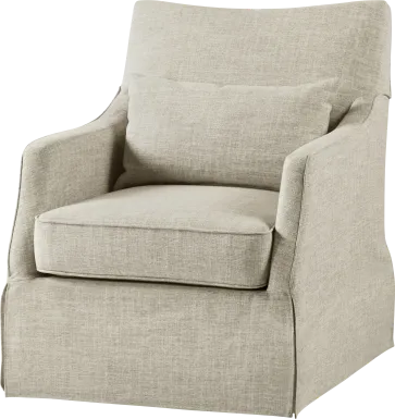 Raynaldo Beige Swivel Accent Chair