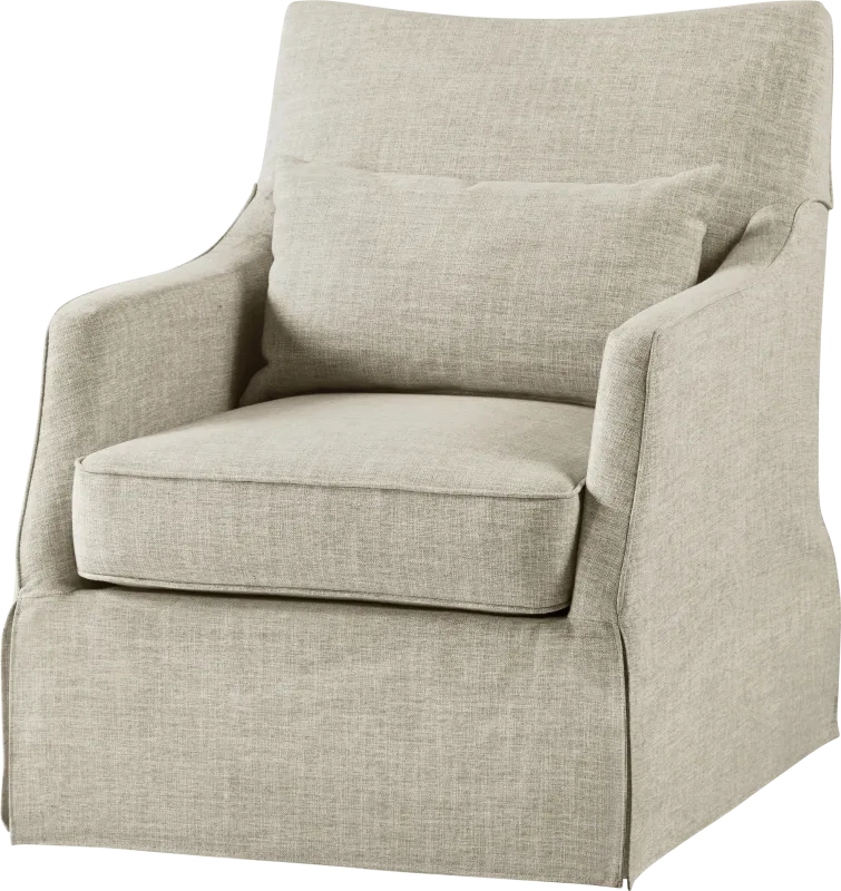 Raynaldo Beige Swivel Accent Chair