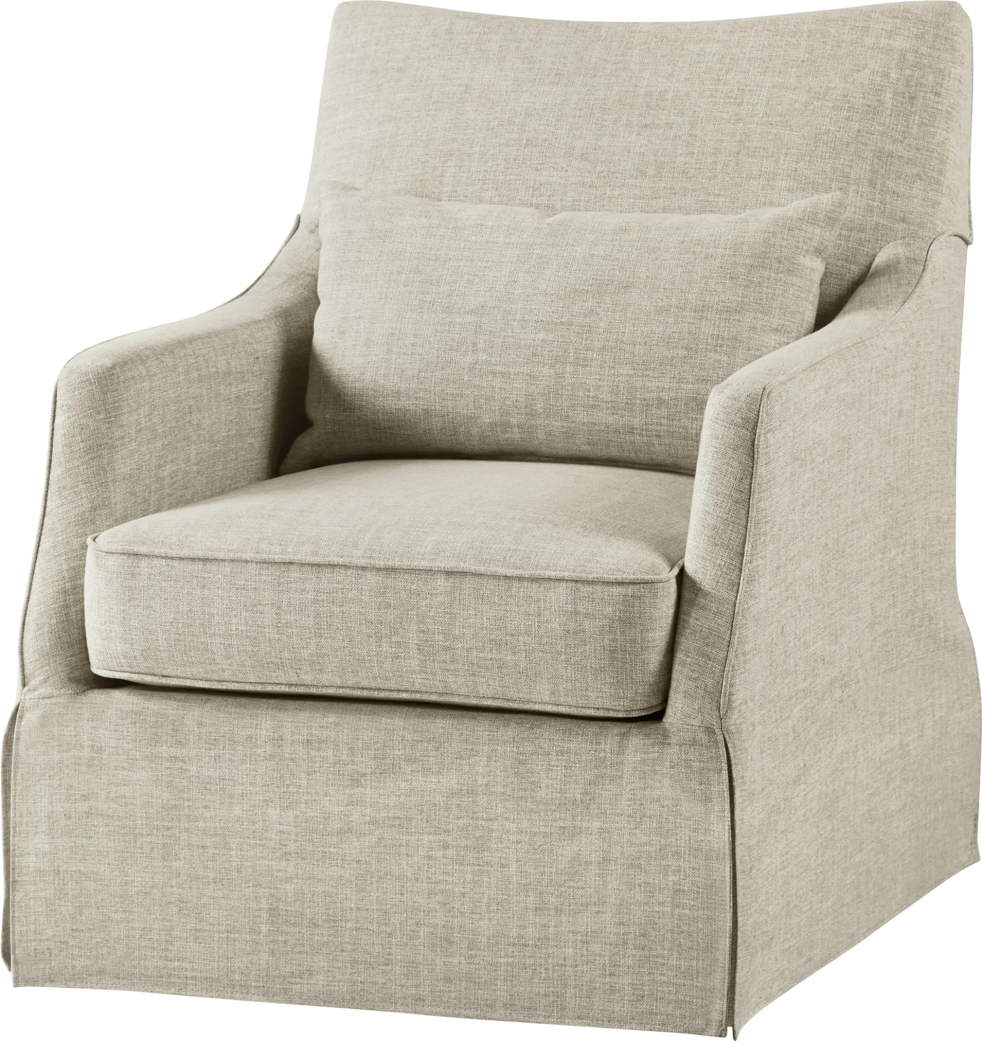 Raynaldo Beige Swivel Accent Chair