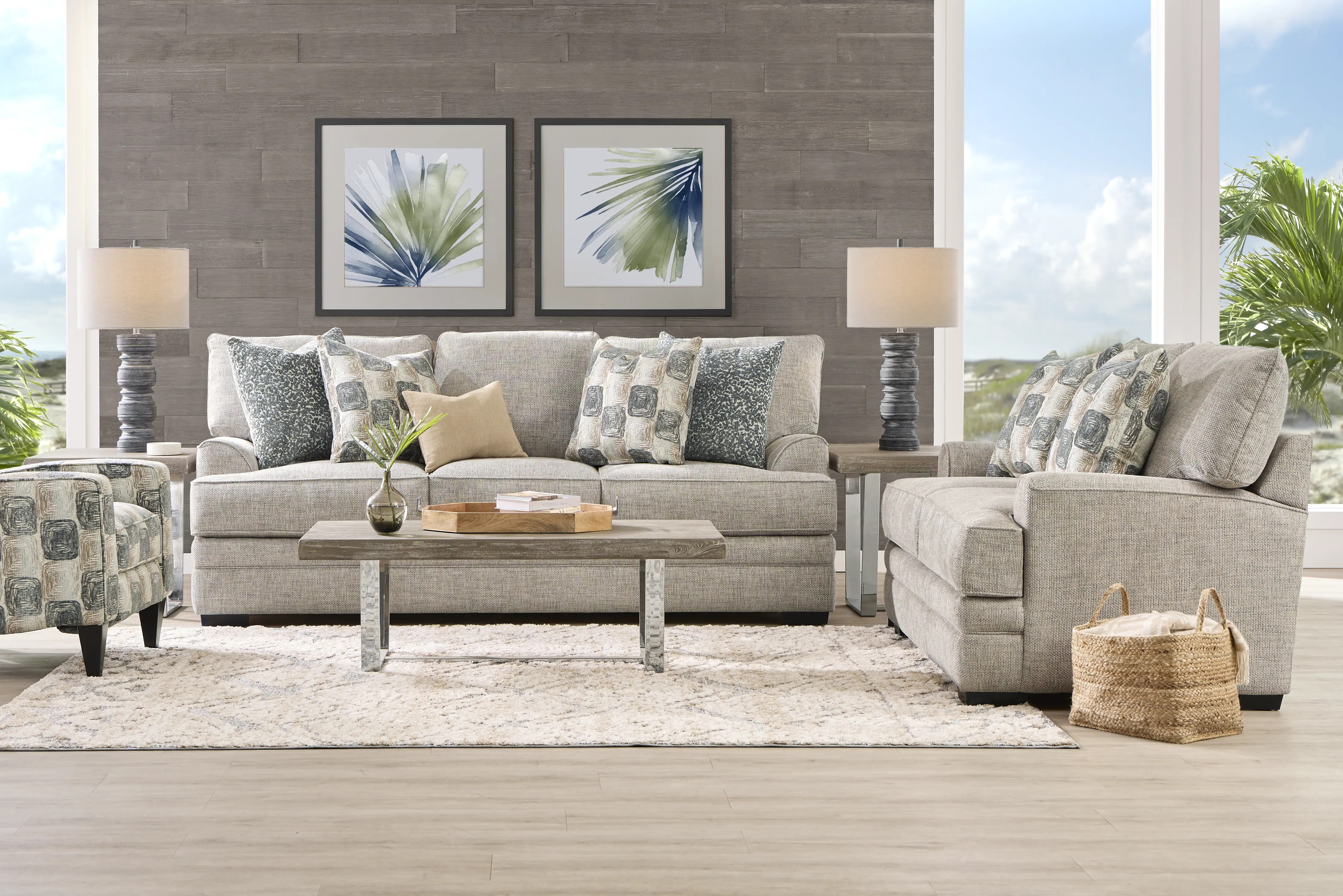 Arbour Hill Dove 8 Pc Living Room with Sleeper Sofa - Thumbnail - Image 1