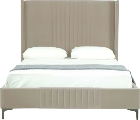 Almendra Taupe Queen Bed