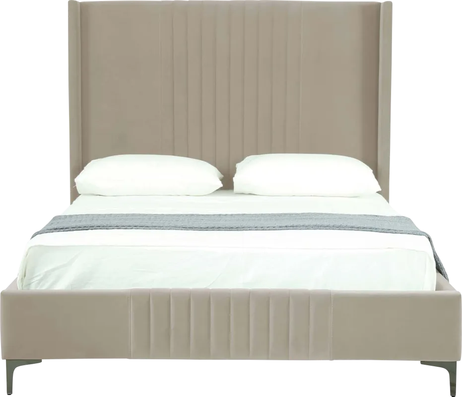 Almendra Taupe Queen Bed