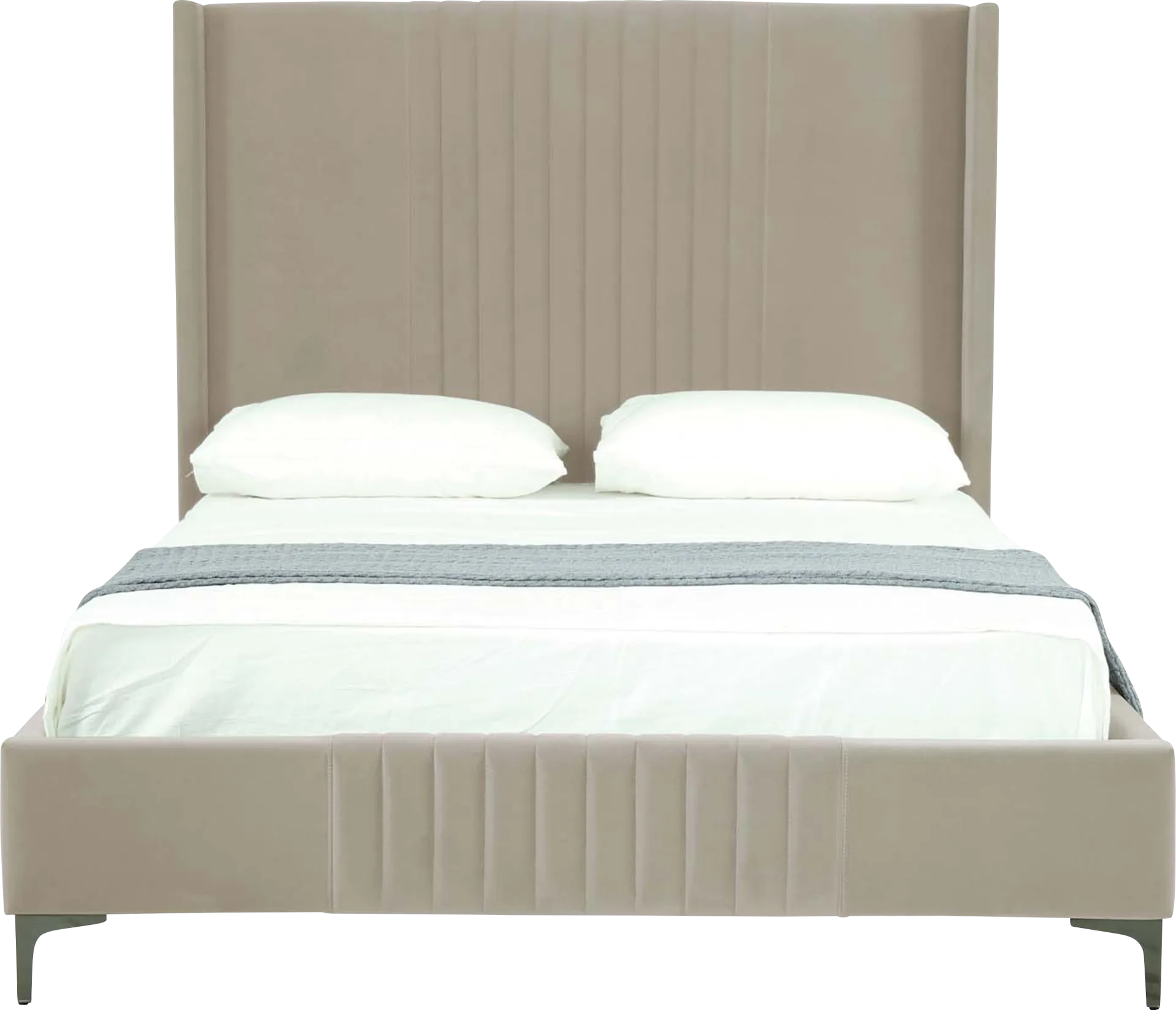 Almendra Taupe Queen Bed - Image 1