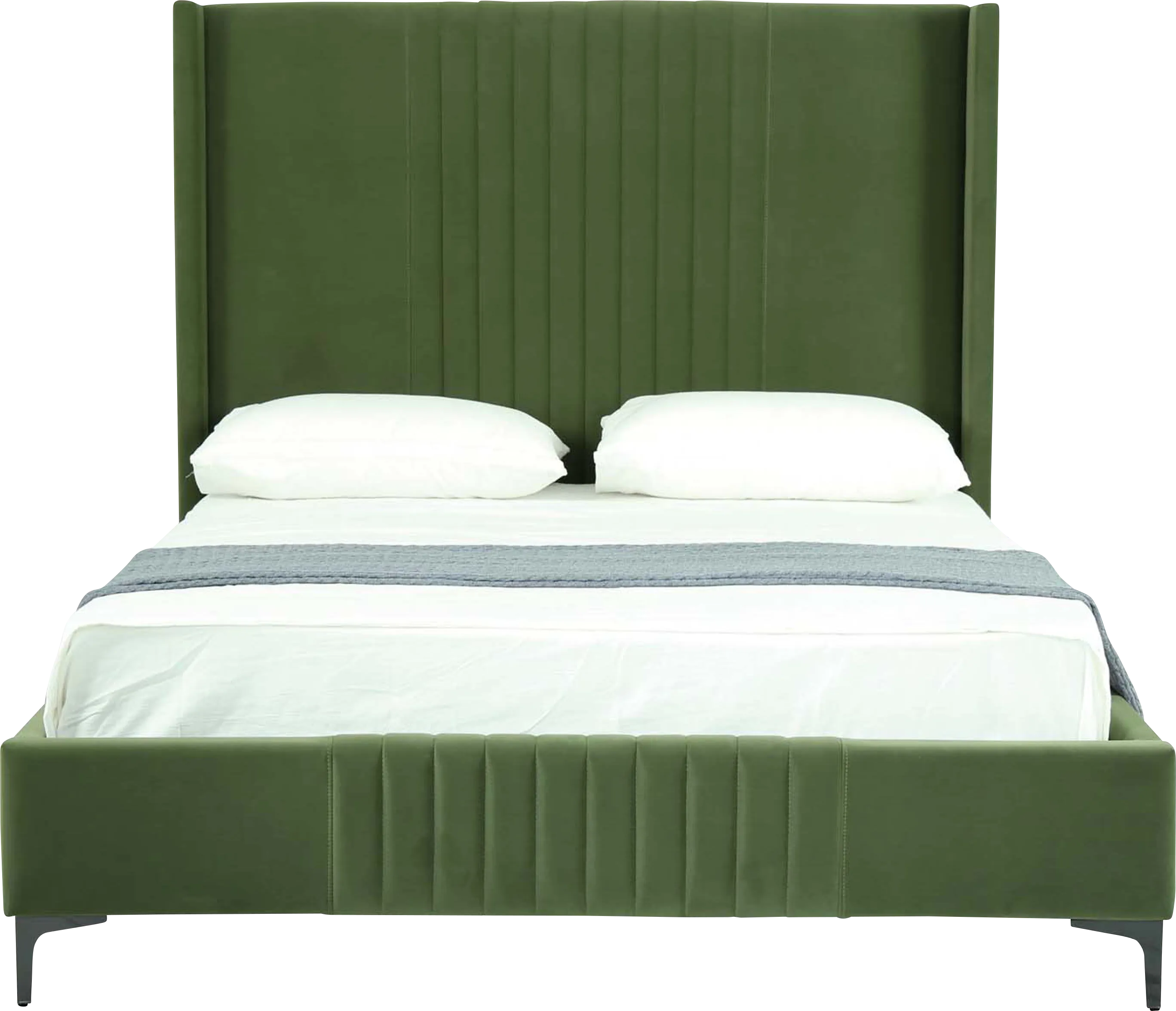 Almendra Green Queen Bed - Thumbnail - Image 1