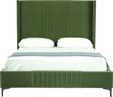 Almendra Green Queen Bed