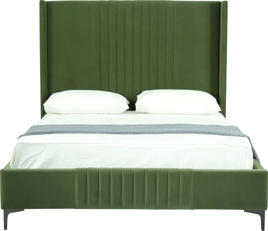 Almendra Green Queen Bed