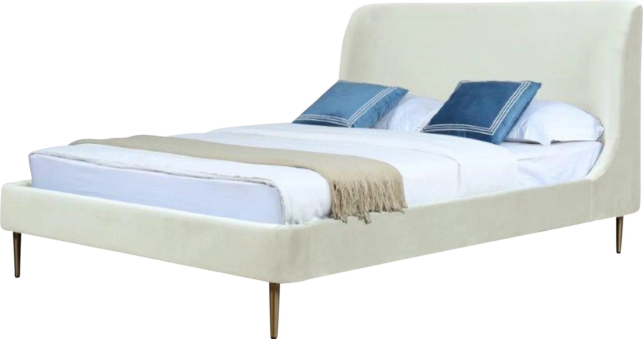 Galerita Cream Queen Bed - Thumbnail - Image 1
