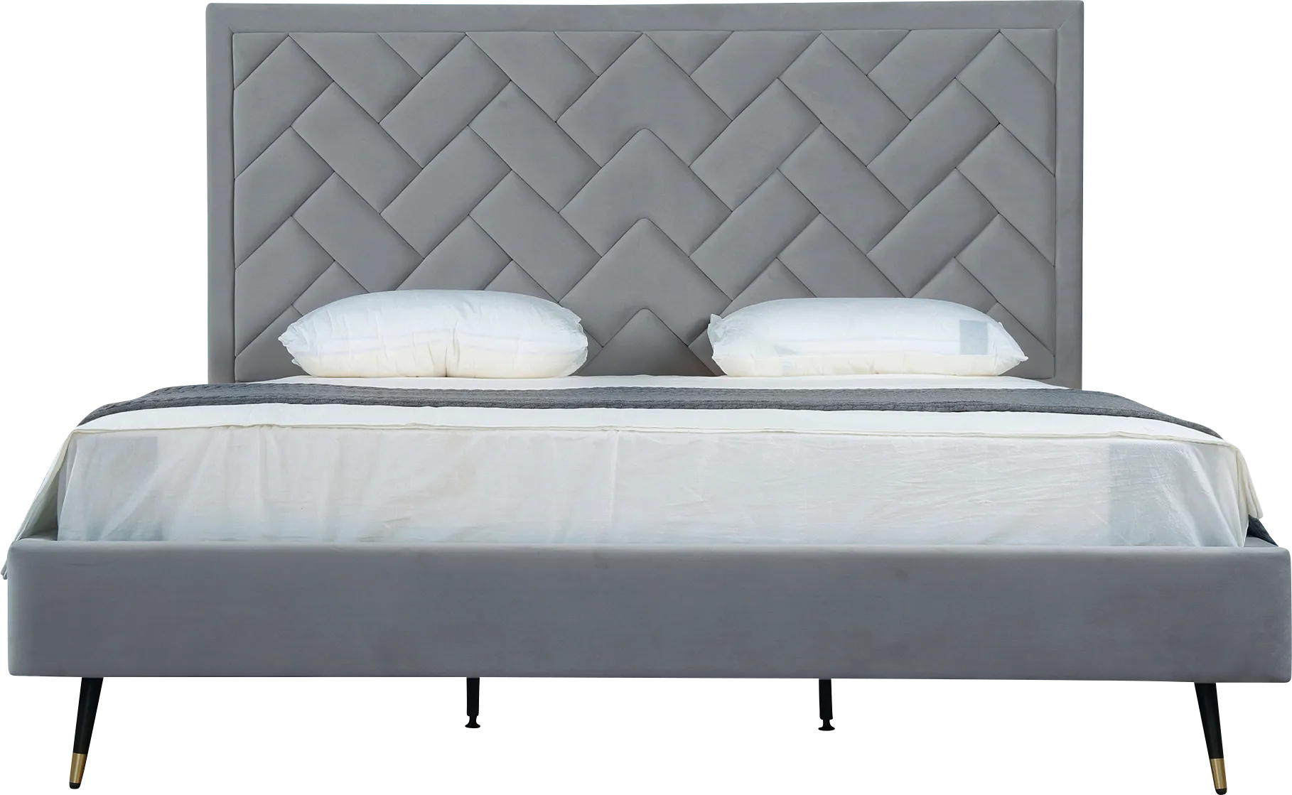 Bevra Gray King Bed - Thumbnail - Image 1