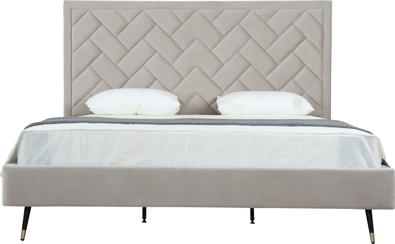 Bevra Light Gray King Bed
