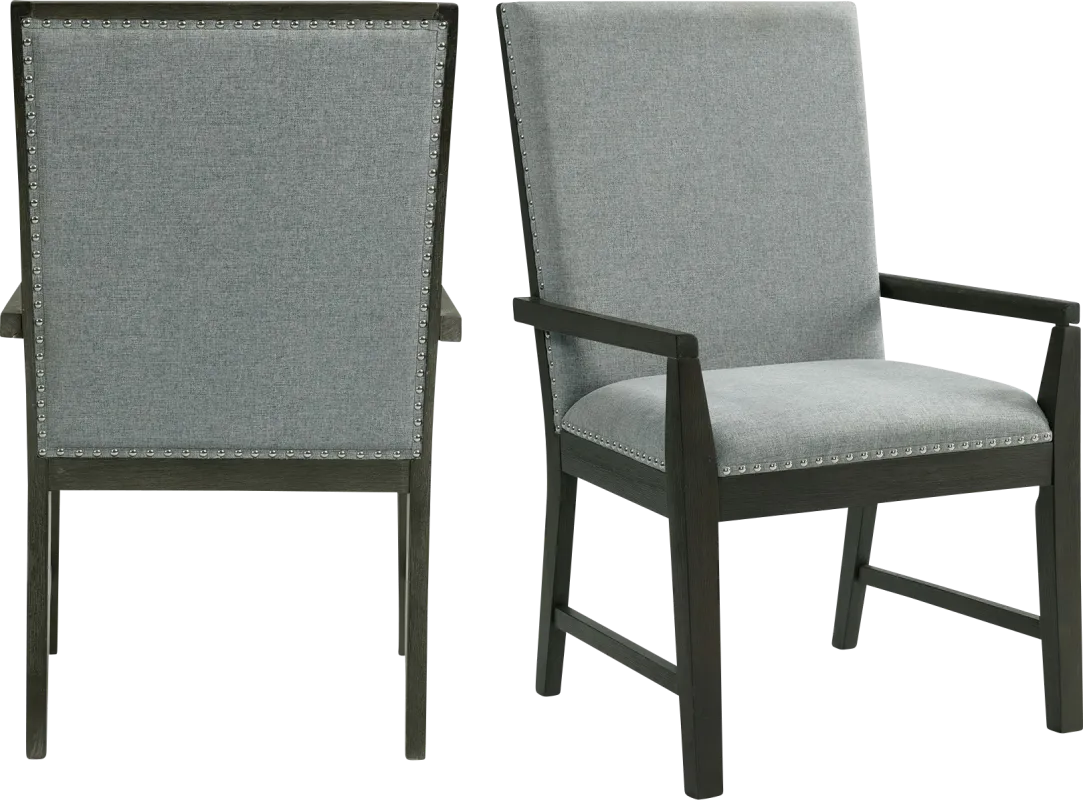 Hammerworth Gray Arm Chair, Set of 2