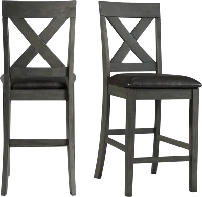 Petalbite Gray Counter Height Stool, Set of 2