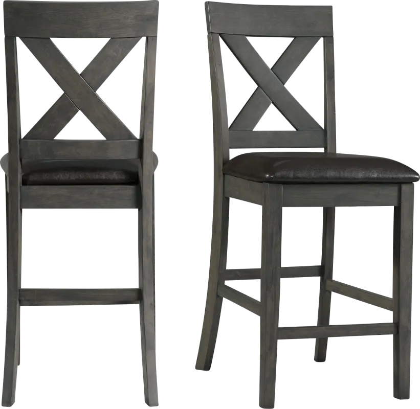 Petalbite Gray Counter Height Stool, Set of 2