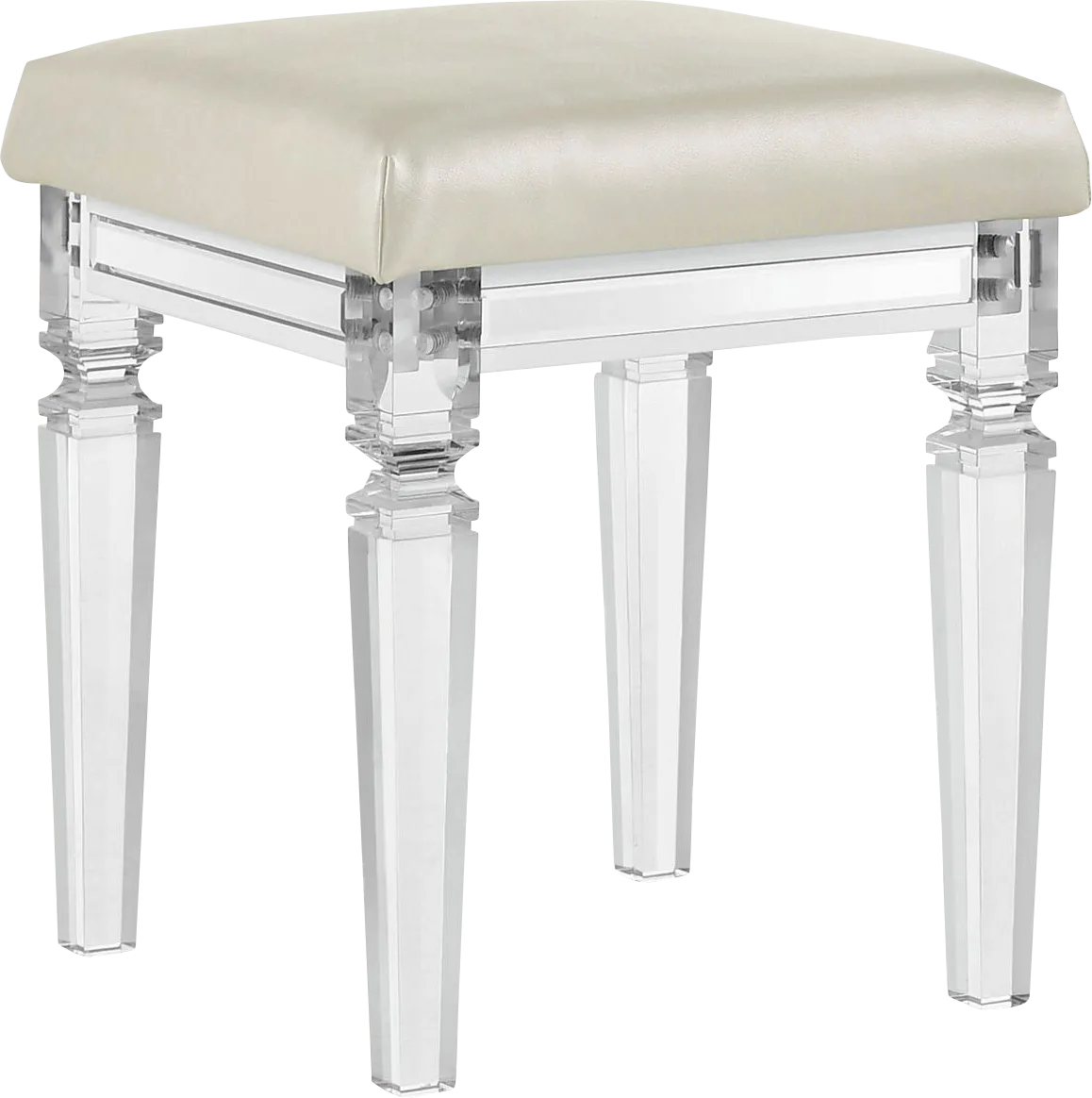 Lemotors White Vanity Stool - Thumbnail - Image 1