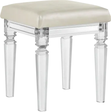 Lemotors White Vanity Stool
