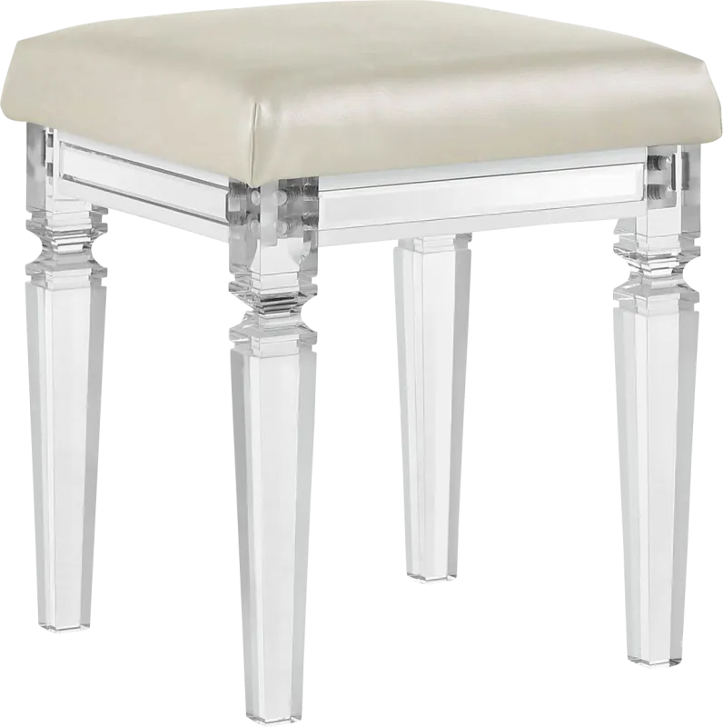 Lemotors White Vanity Stool