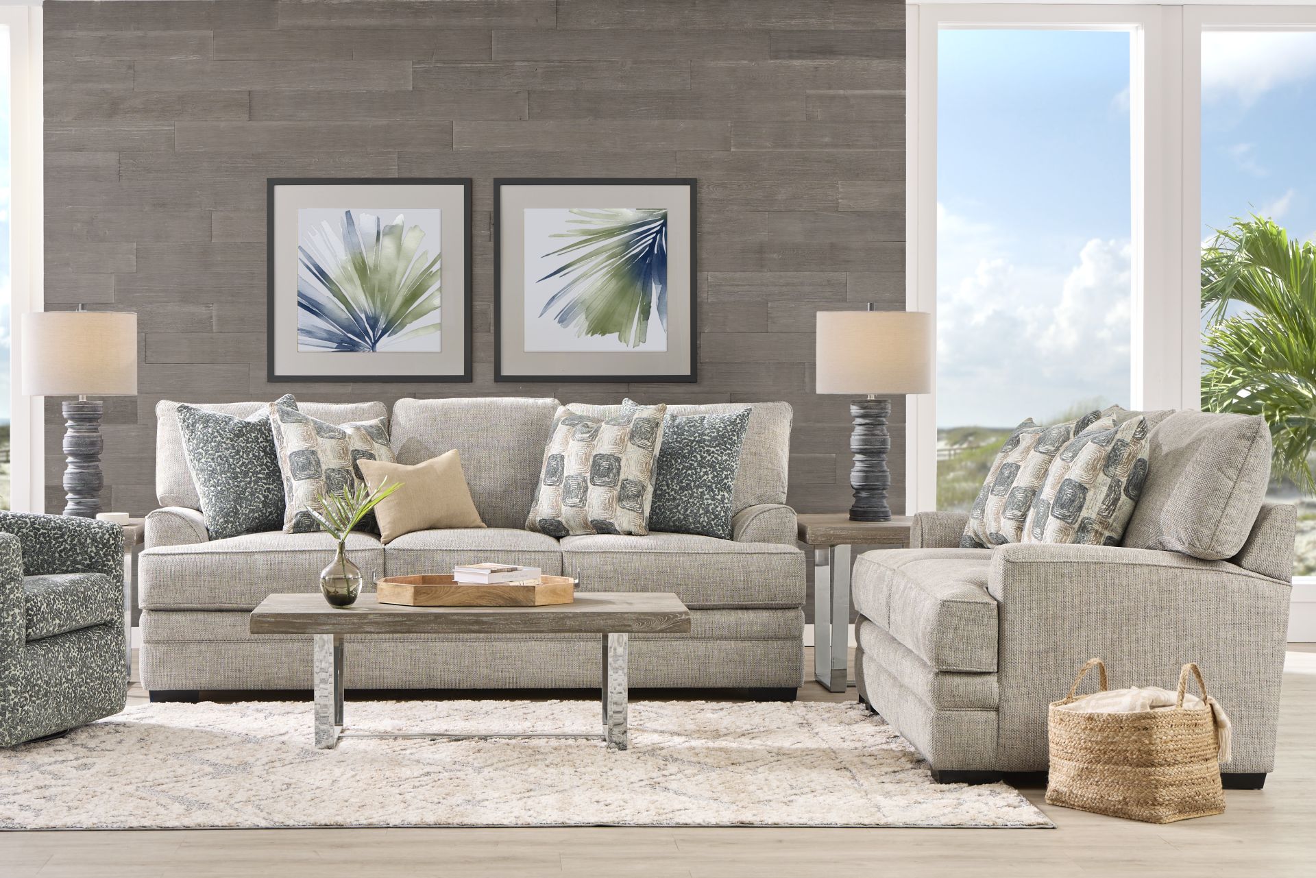 Arbour Hill Dove 8 Pc Living Room with Gel Foam Sleeper Sofa - Image 1