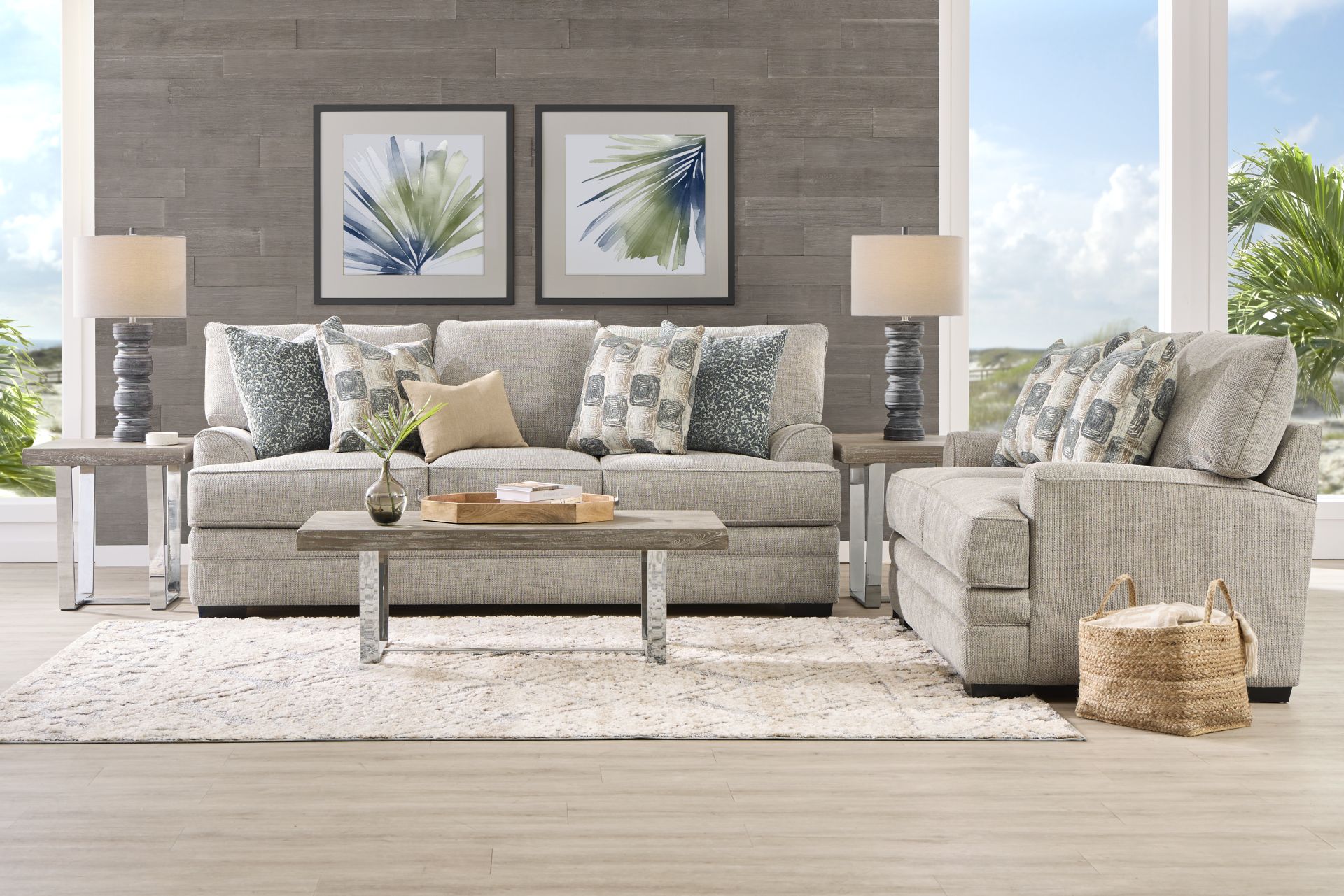Arbour Hill Dove 7 Pc Living Room with Sleeper Sofa - Image 1