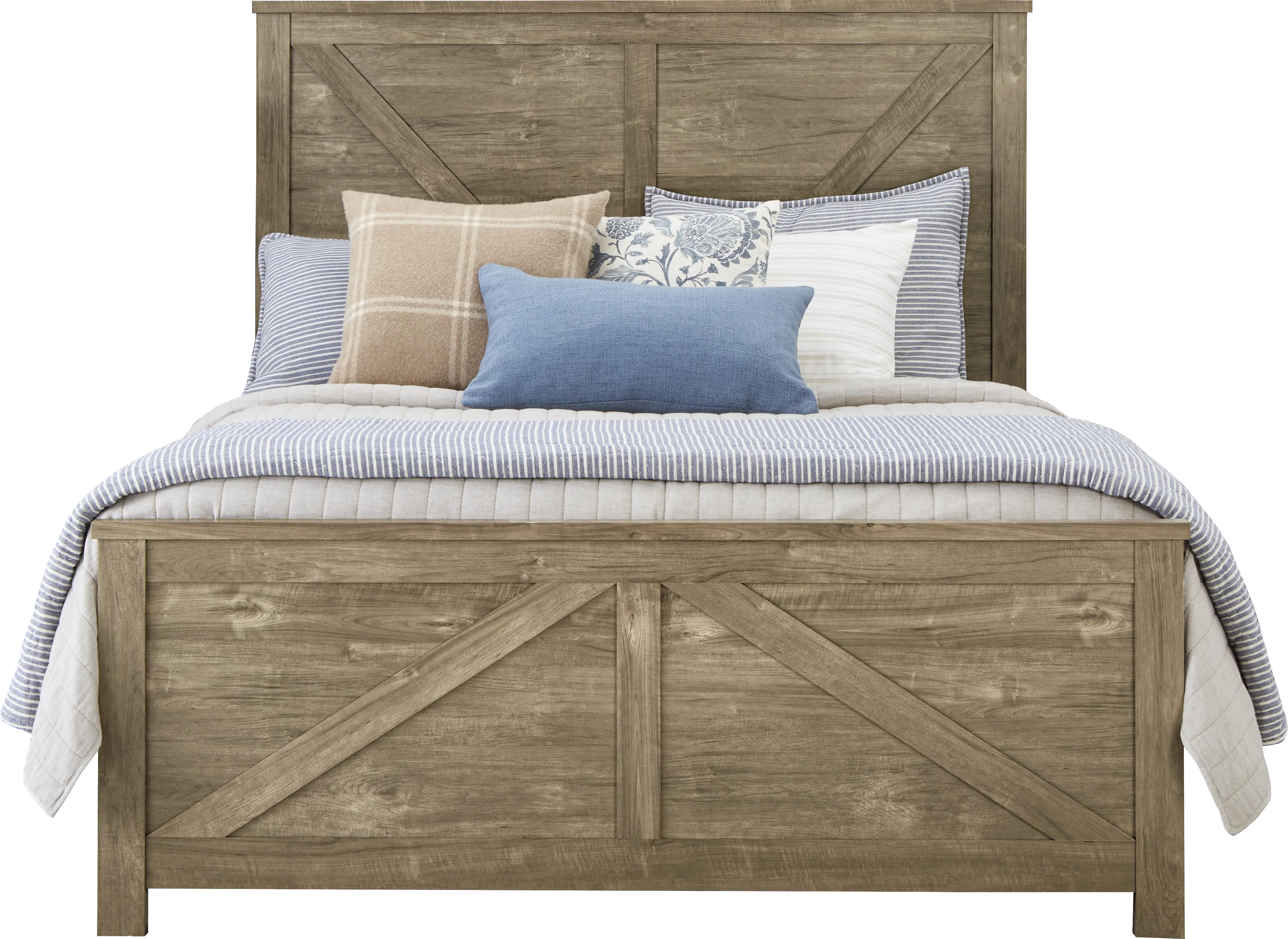 Abilene Brown 3 Pc King Panel Bed - Thumbnail - Image 1