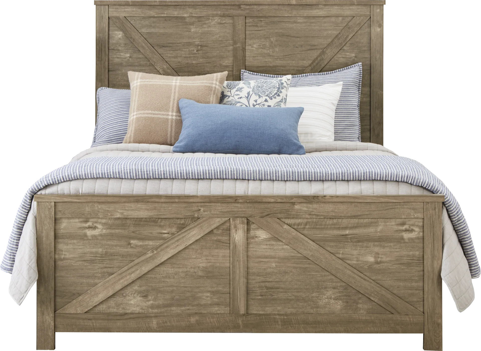 Abilene Brown 3 Pc King Panel Bed - Image 1