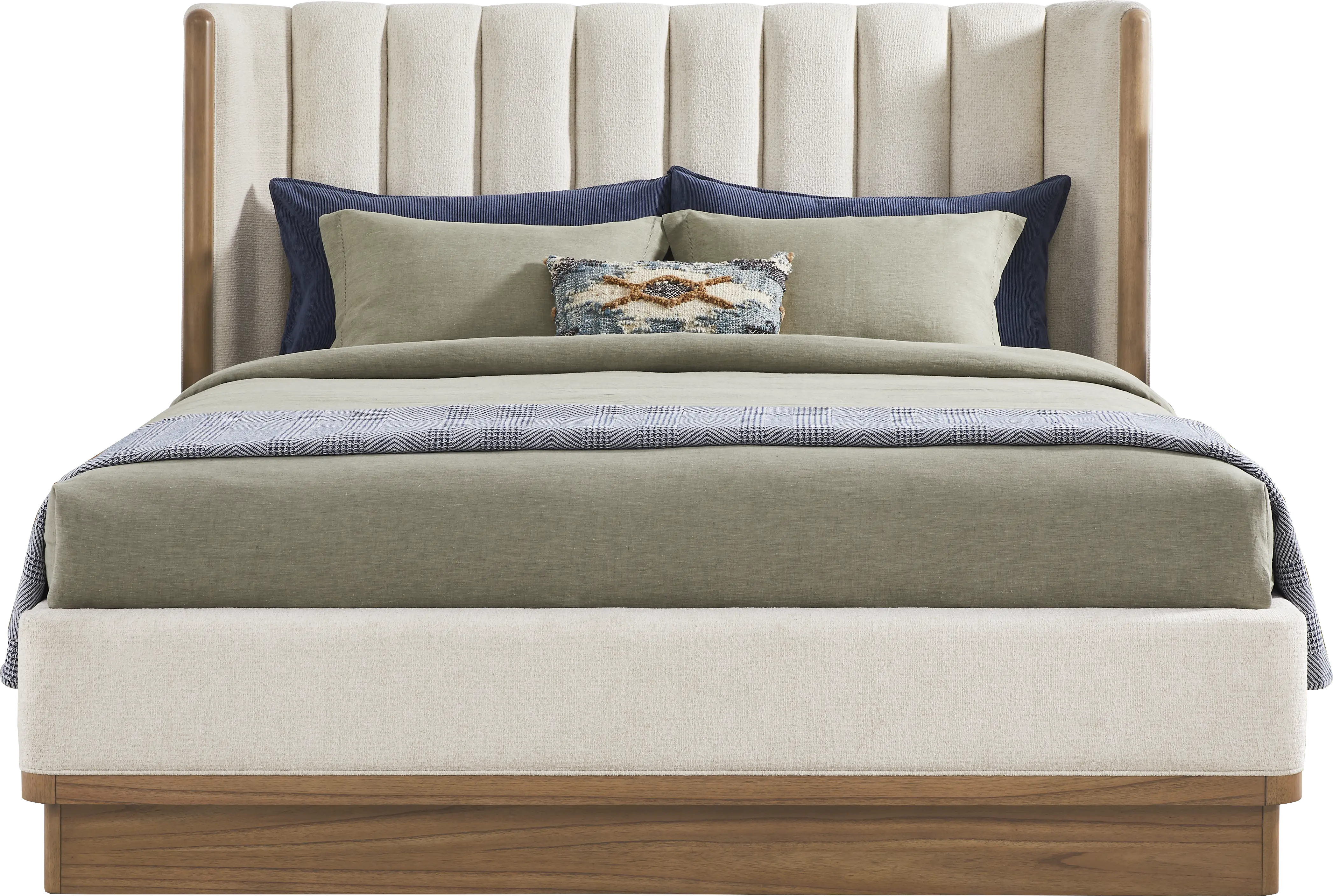 Bristol Bay Brown 3 Pc Queen Upholstered Bed - Thumbnail - Image 1