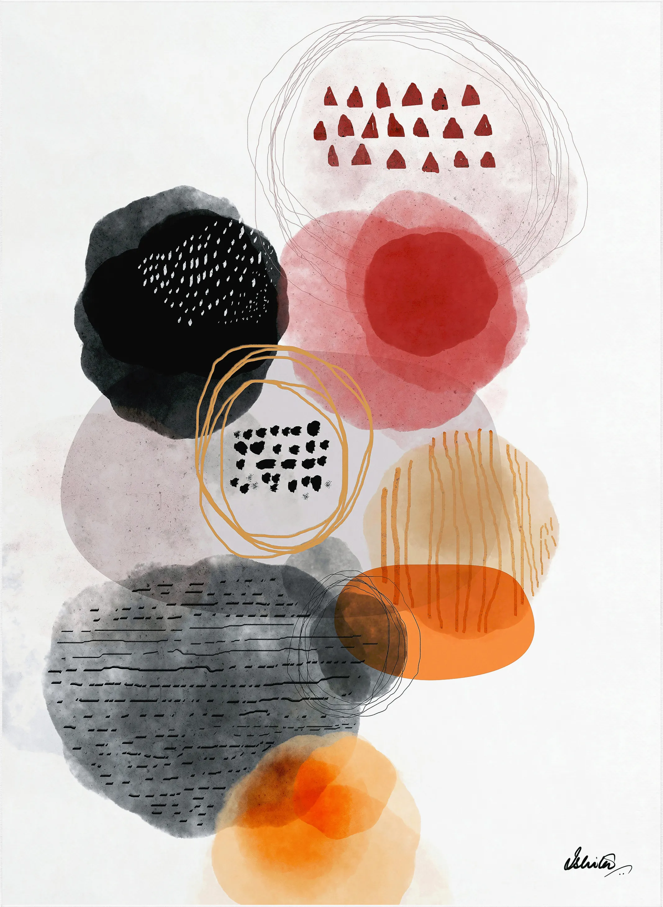 Fograge Orange 7'7 x 10'5 Rug - Thumbnail - Image 1