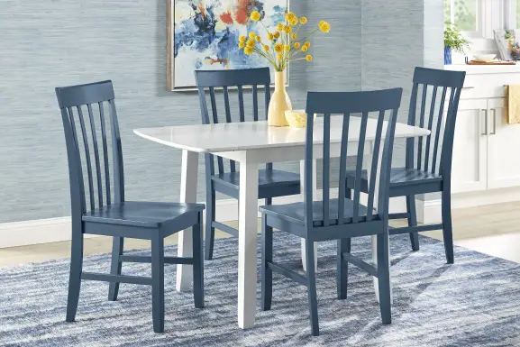 Concord Blue Slat Back Side Chair