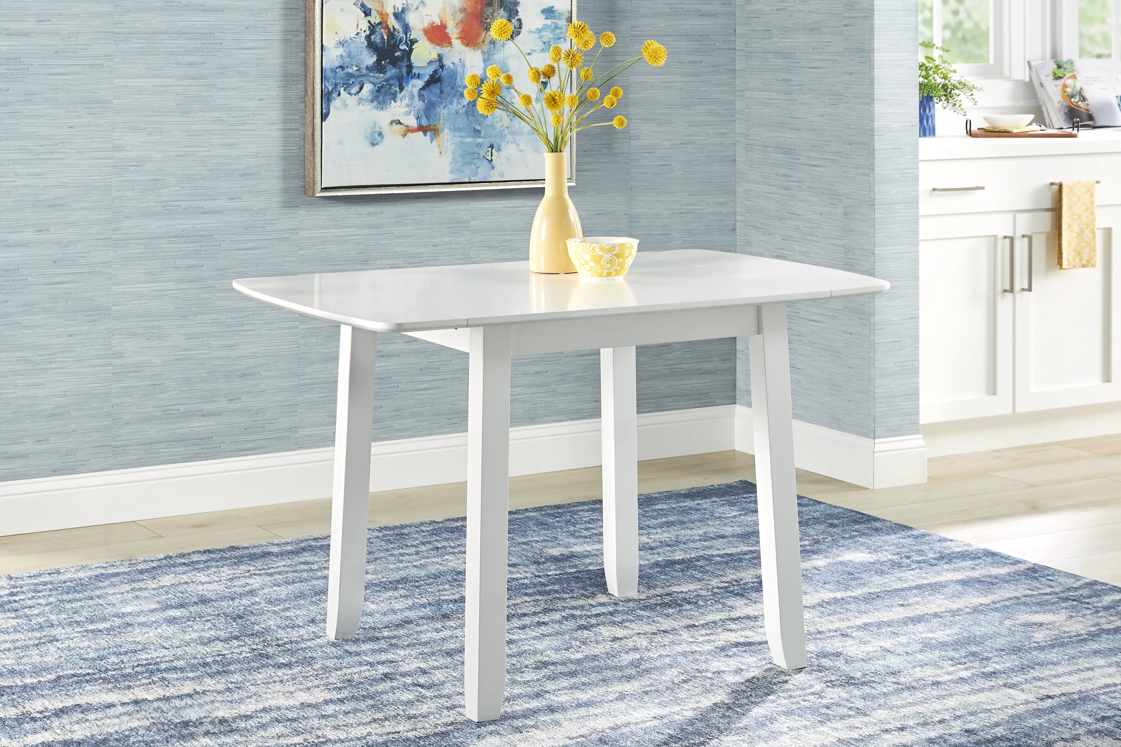 Concord White Drop Leaf Dining Table - Thumbnail - Image 4