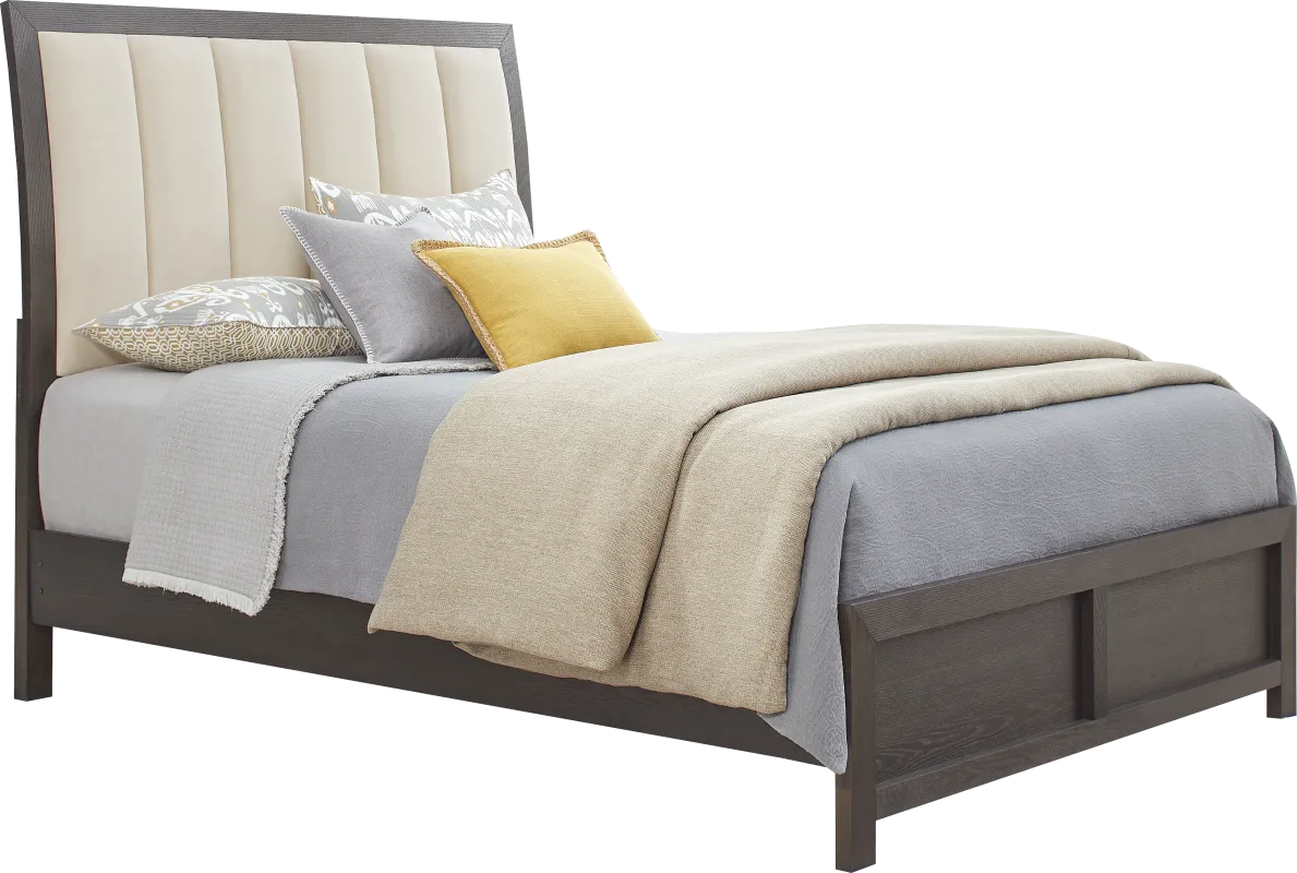 Woodley Dark Brown 3 Pc King Upholstered Bed