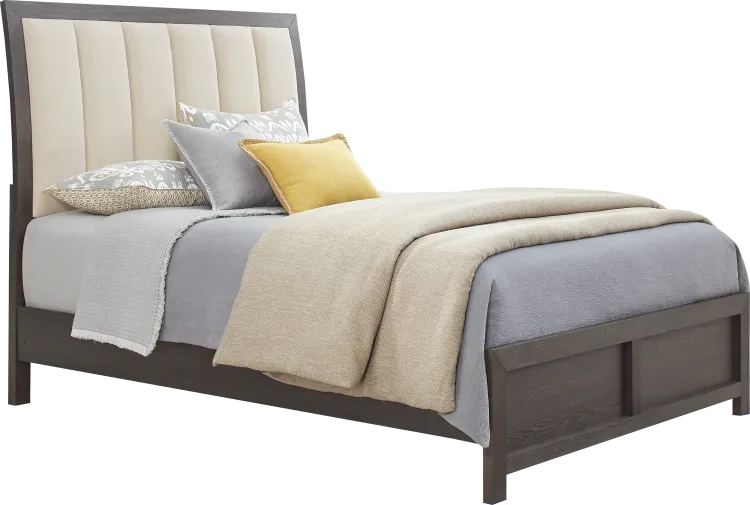 3 pc king upholstered sleigh bed