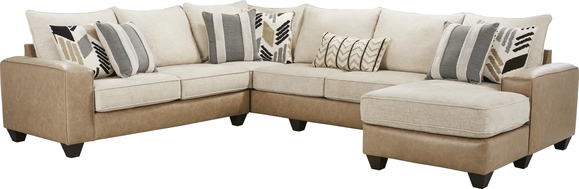 Murphy Beige 3 Pc Sectional - Image 1