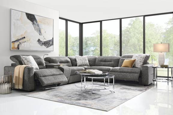 Belia Gray 6 Pc Dual Power Reclining Sectional