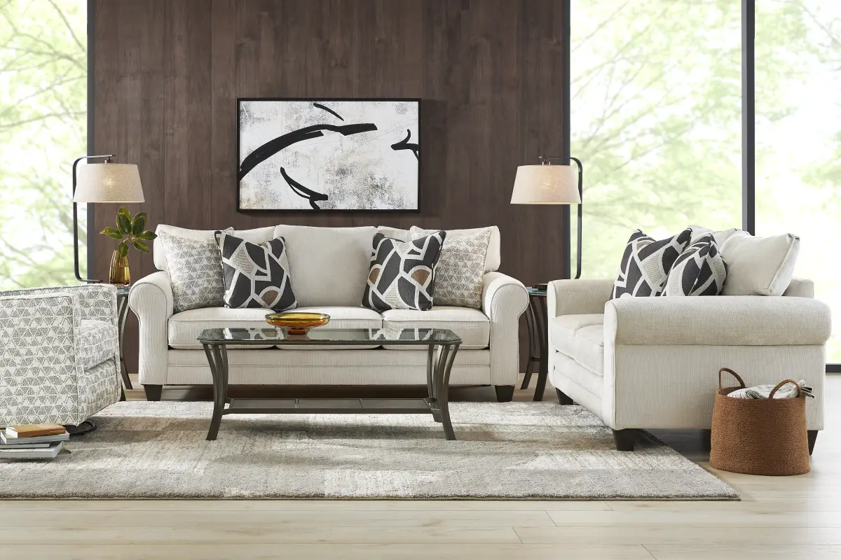 Salgado Beige Swivel Rocker Chair