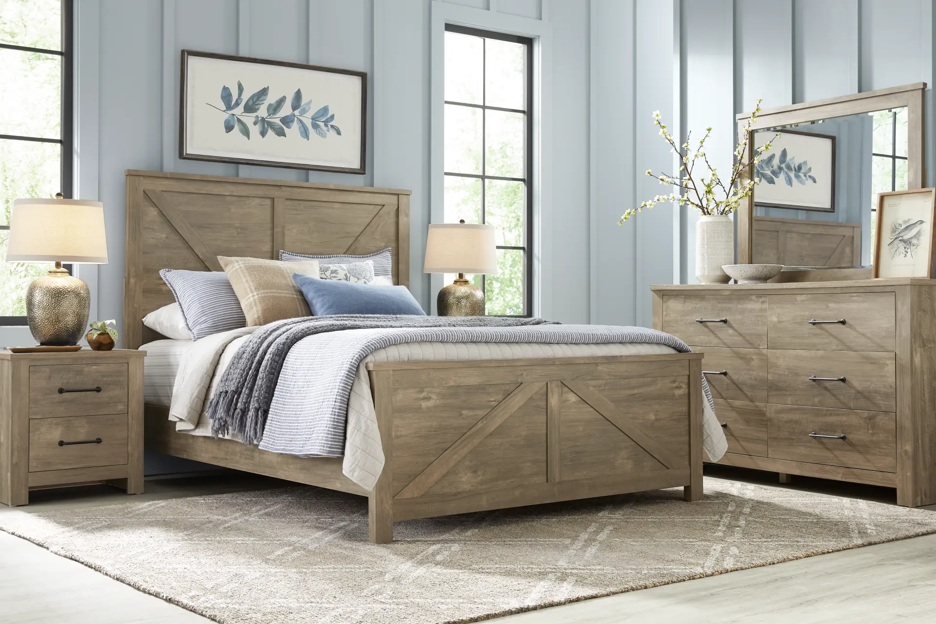Abilene Brown 5 Pc Queen Panel Bedroom