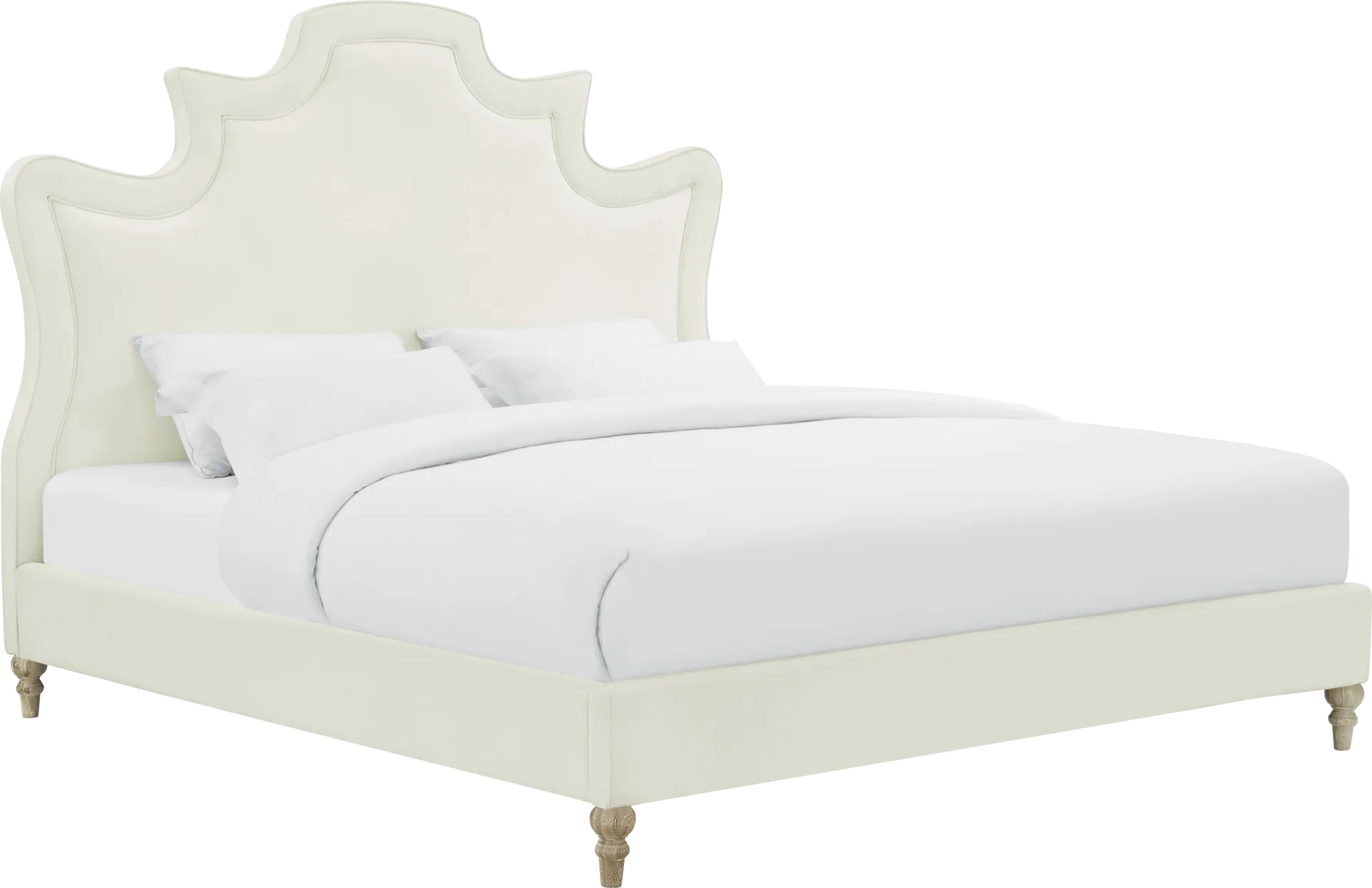 Cairncross Cream Queen Bed - Image 1