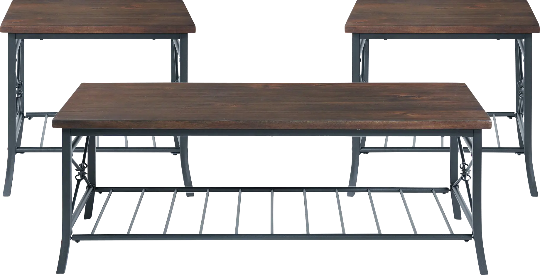 Heqet Brown 3 Pc Occasional Table Set