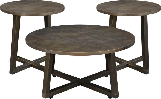 Antarta Walnut 3 Pc Occasional Table Set