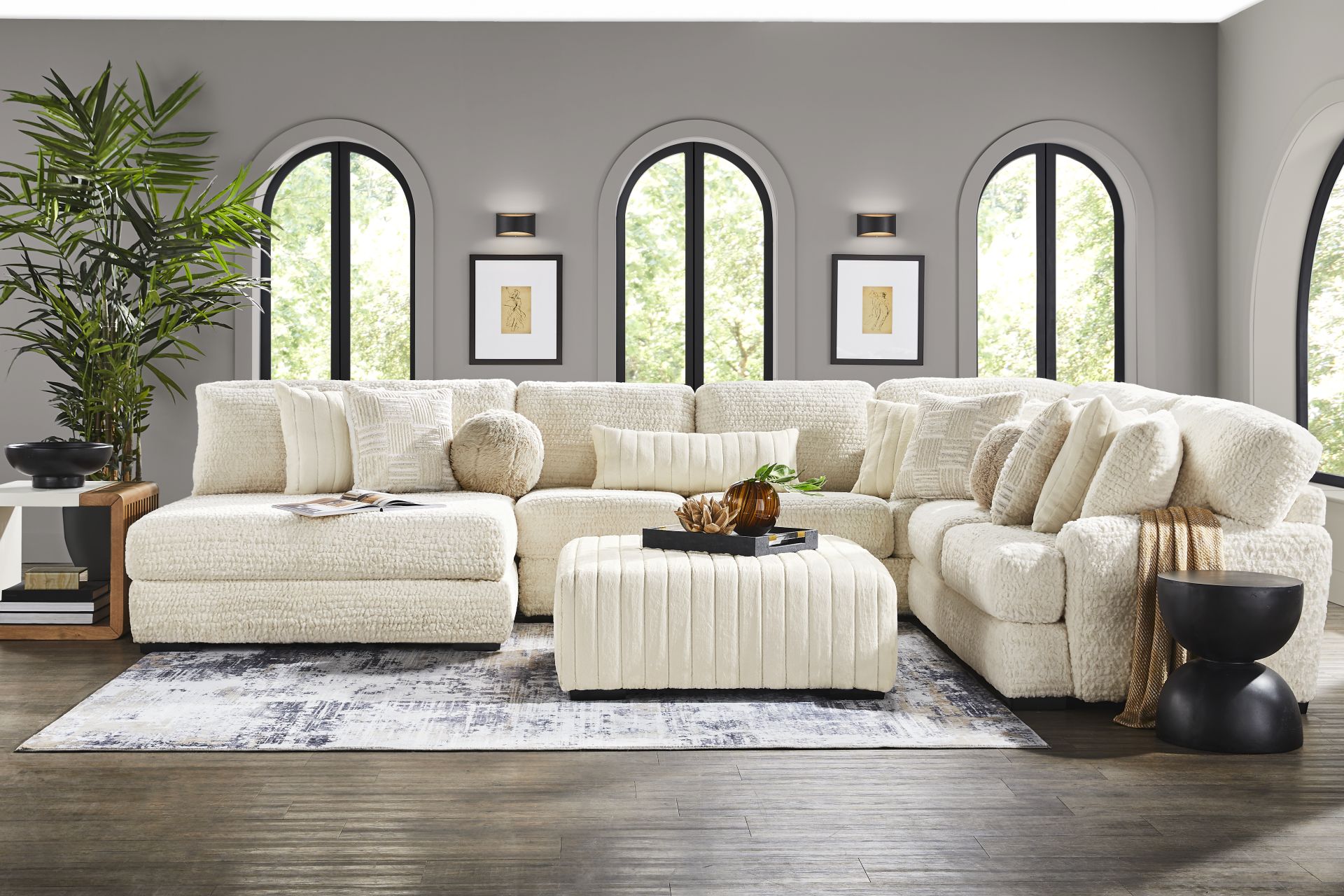 Chandler Ivory 4 Pc Sectional Living Room - Image 1